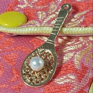 14K Gold Tennis Racket Charm